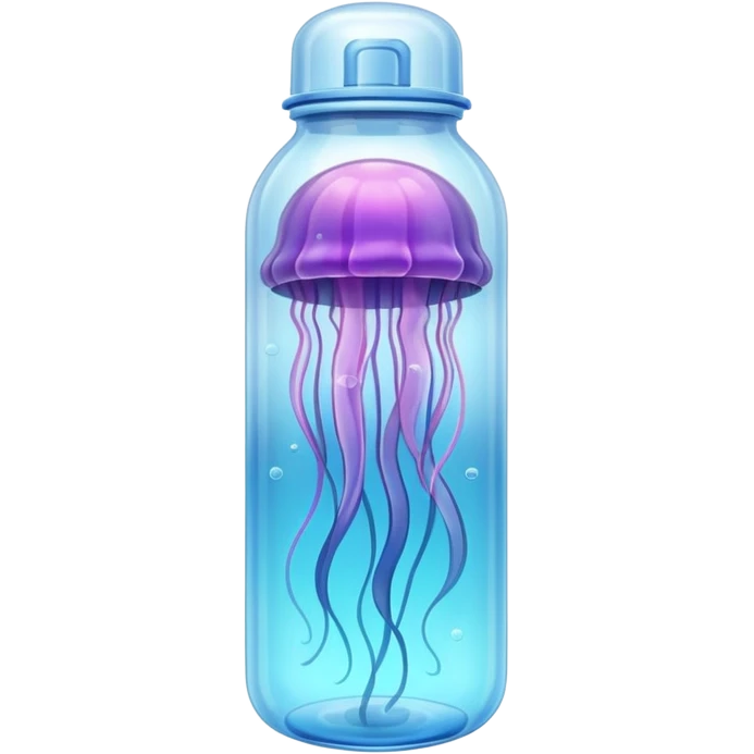 sea jellyfish, plastic bottle emoji