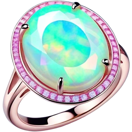 Cinematic Realistic Opal Emoji, Mystical and iridescent, with shifting colors of blue, green, and pink that dance across the smooth, milky surface. The gem’s unique play of light creates a mesmerizing, fluid effect, while a soft, glowing halo surrounds the stone. Soft glowing outline, capturing the essence of magic and mystery in a radiant opal. emoji
