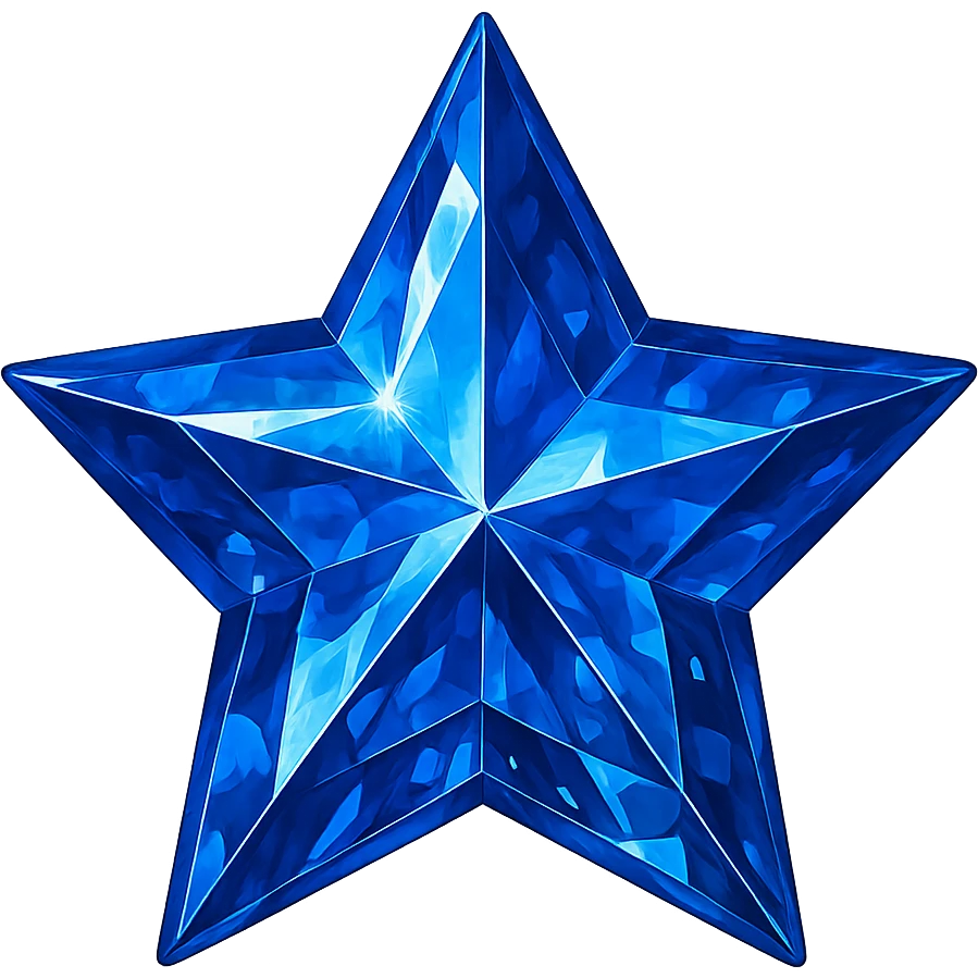 sapphire star, digital illustration emoji