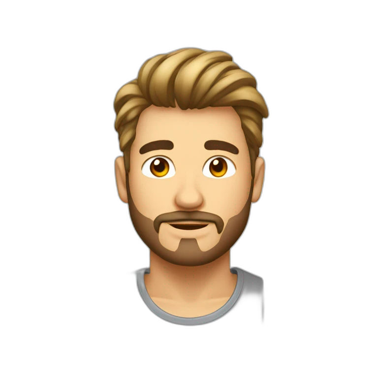 Hombre moreno de 19 años, pelo liso corto estilo mullet emoji