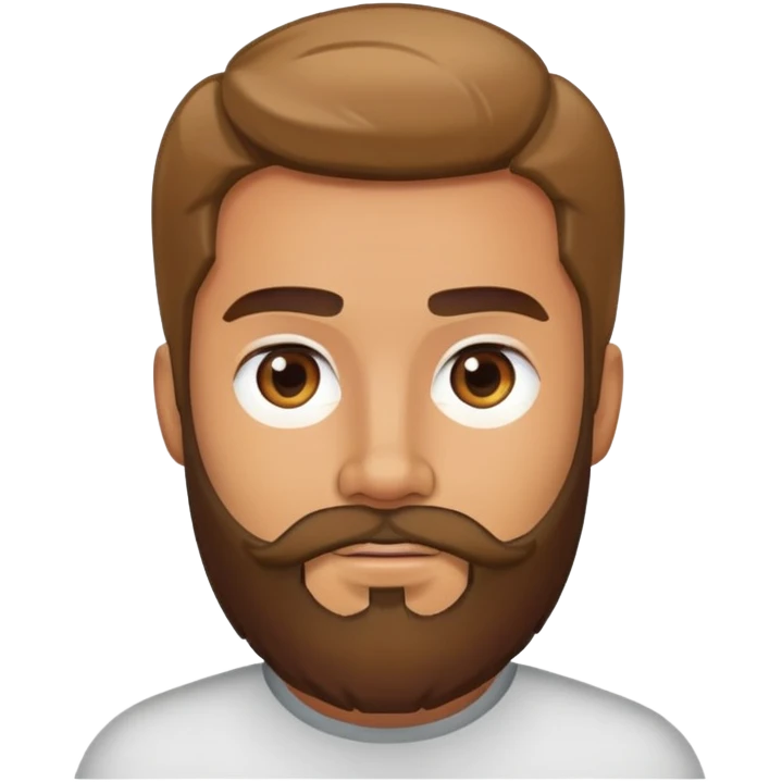 man with beard and straight hair emoji