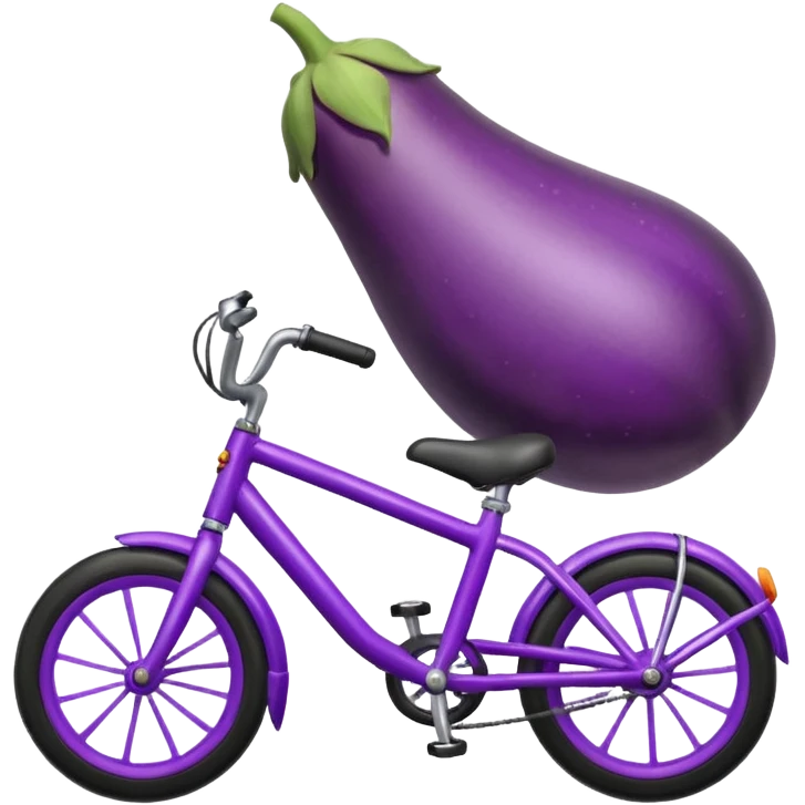 Eggplant riding a bike  emoji
