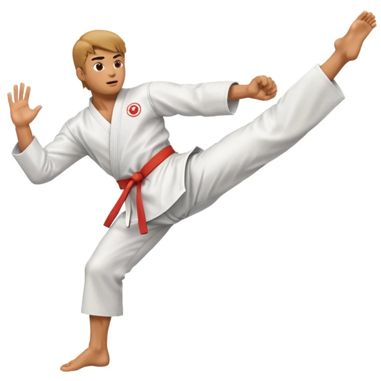 Karate kick in mid air emoji