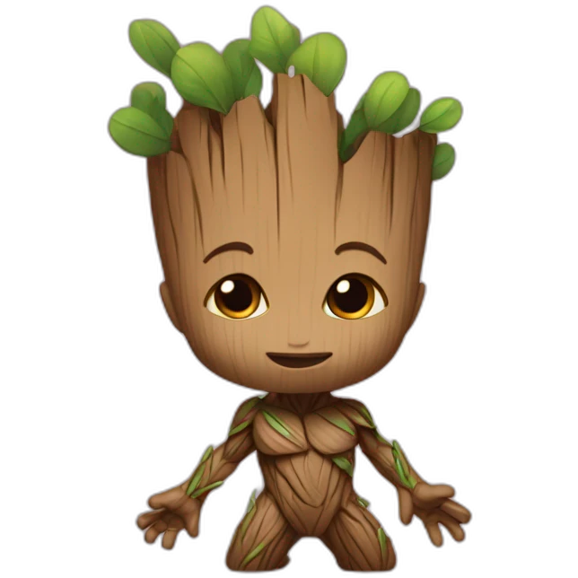 Bébé Groot qui fait un coeur emoji