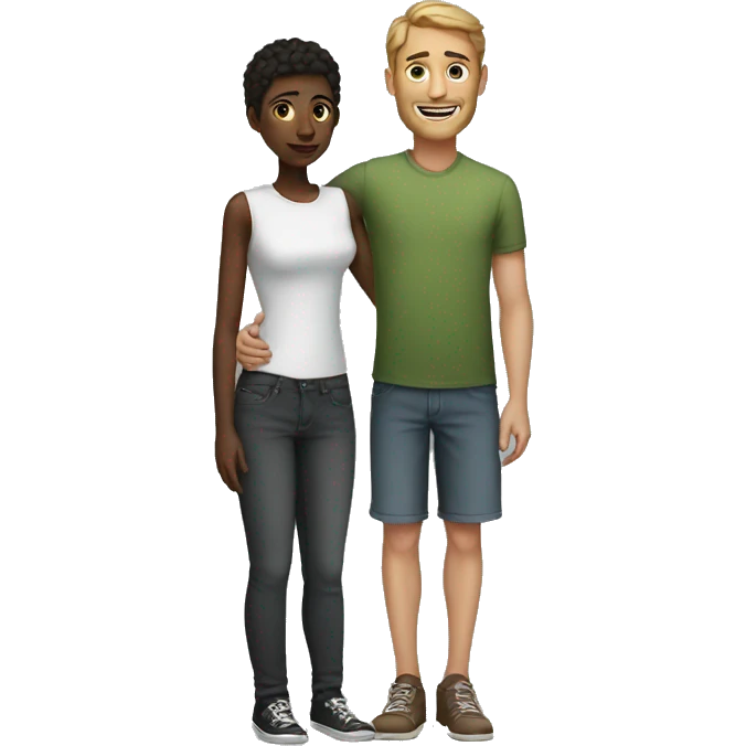tall guy with short girl  emoji