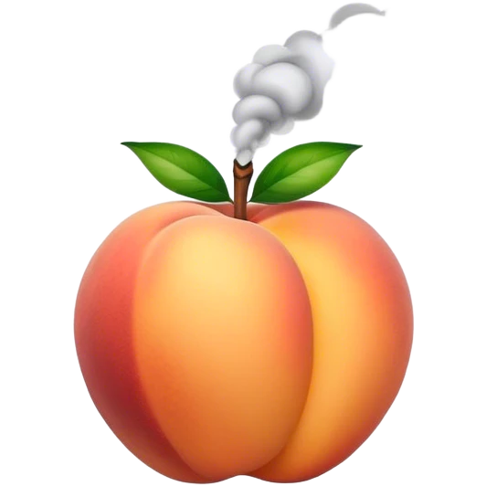 Smoke coming off a peach emoji