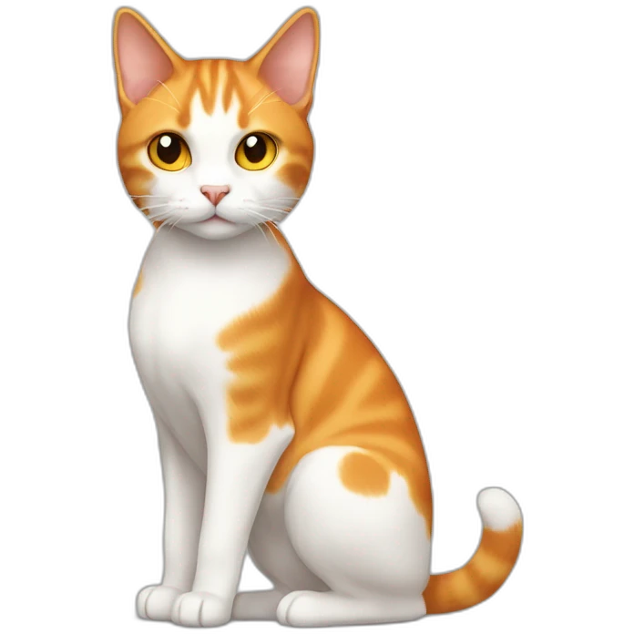 orange and white domestic short-haired cat full body emoji
