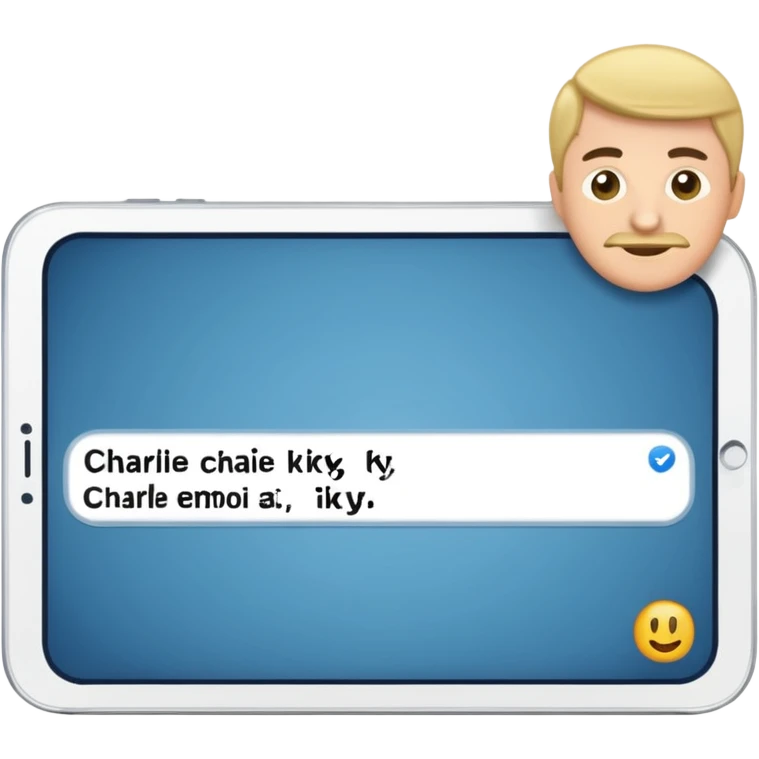 make the text in the text box say charlie charlie kirky right now emoji