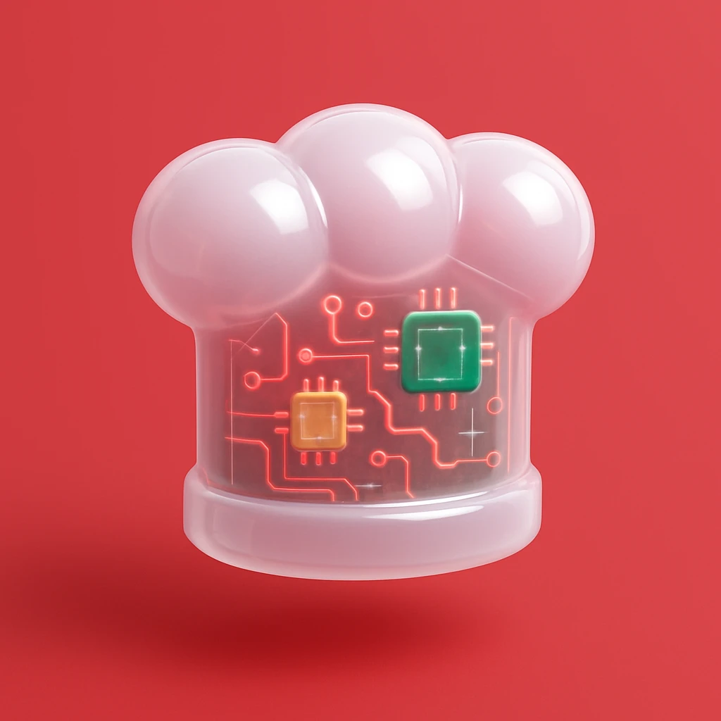 Chef hat white red background  emoji