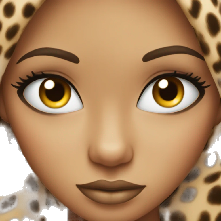 girl leopard with stunning lashes emoji