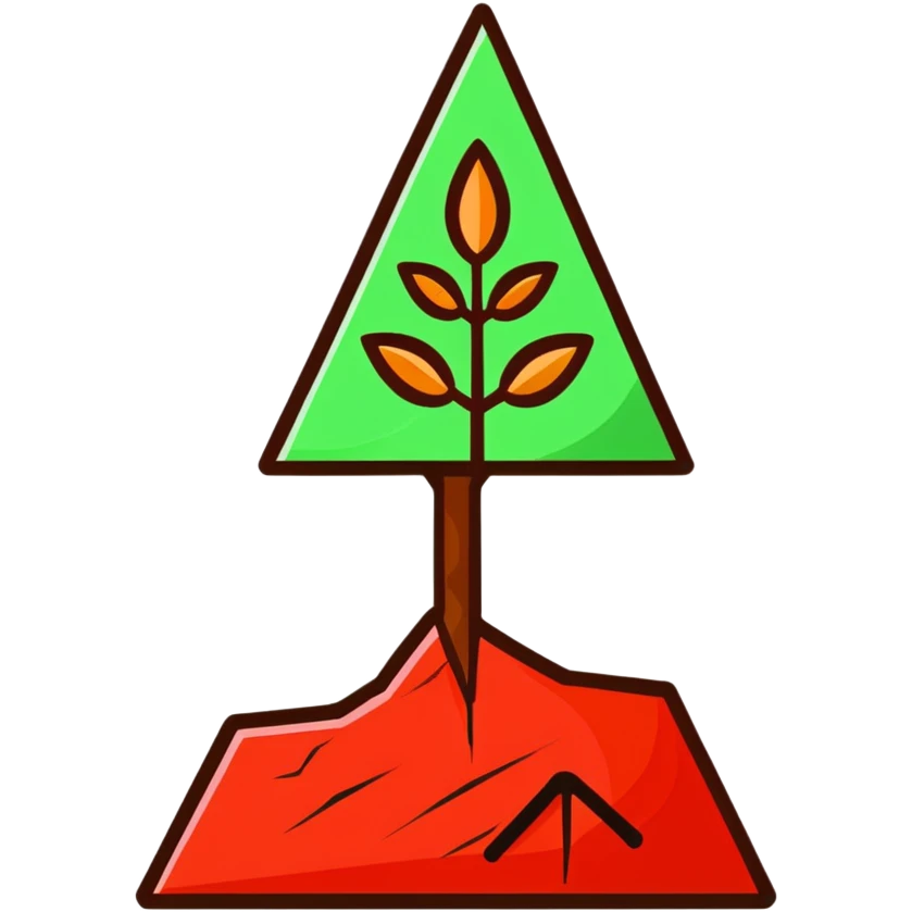 withered plant with red warning triangle, drought symbol emoji
