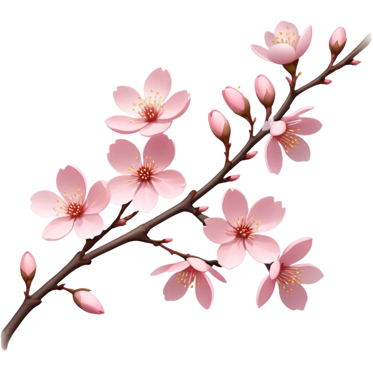 Cinematic Realistic Sakura Flowers on a Branch, depicted as delicate, soft pink blossoms gracefully adorning a slender, gently twisted branch, illuminated by subtle, warm natural light that accentuates their ethereal beauty and transient charm, poetic spring scene emoji