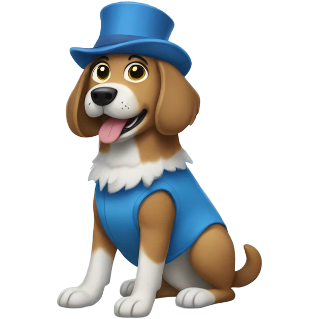 A dog in a bluey costume emoji