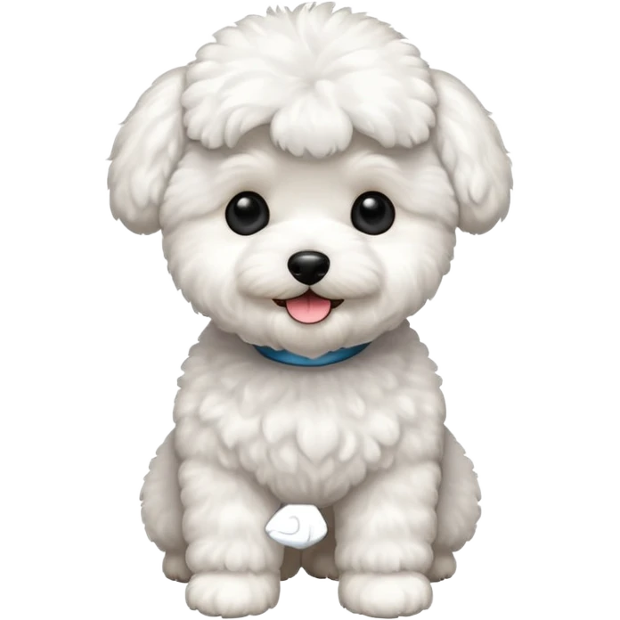 a full body of cute bichon frise emoji