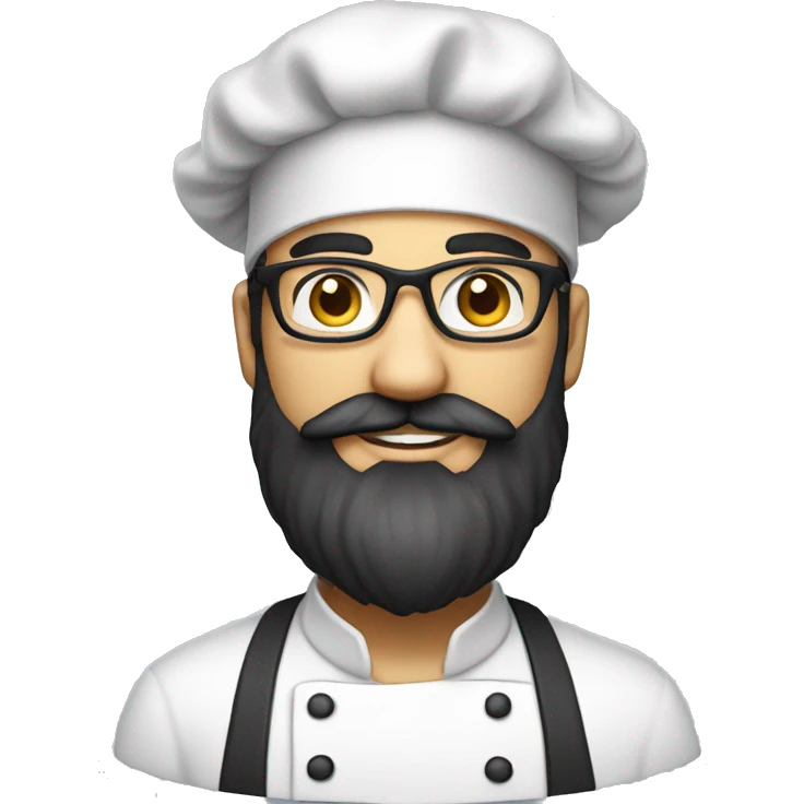  person who is chef by profession having thick black beard, white turban and spectacles emoji