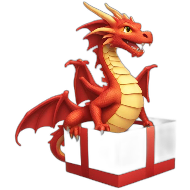 dragon from gift box emoji
