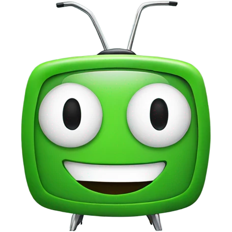 Green tv smiling emoji
