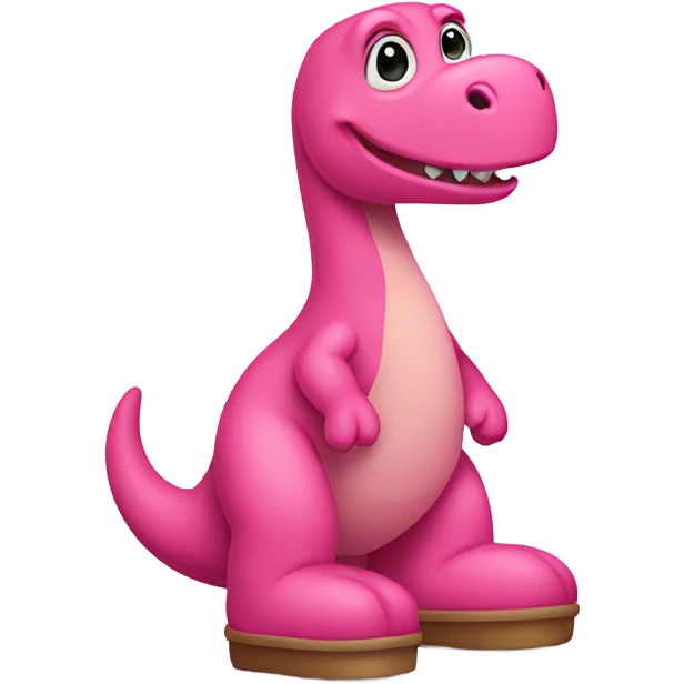 A pink dinosaur wearing Uggs emoji