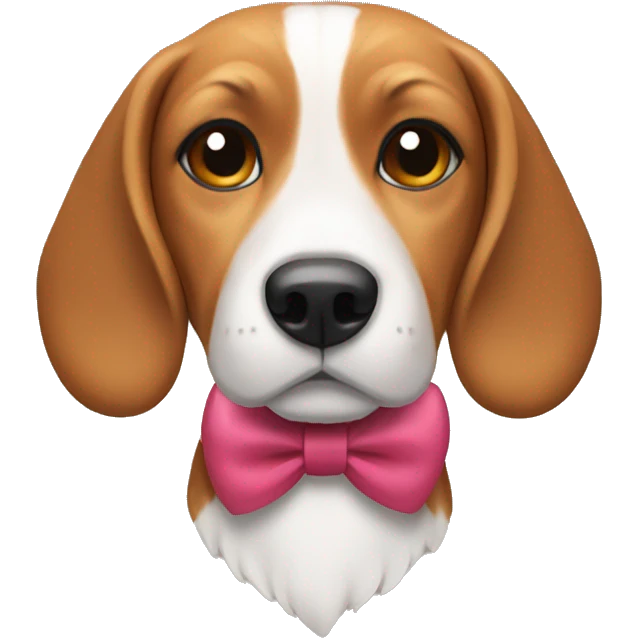 Beagle wearing a bow on its head emoji