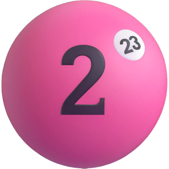 pink billiard ball with the number 23 emoji