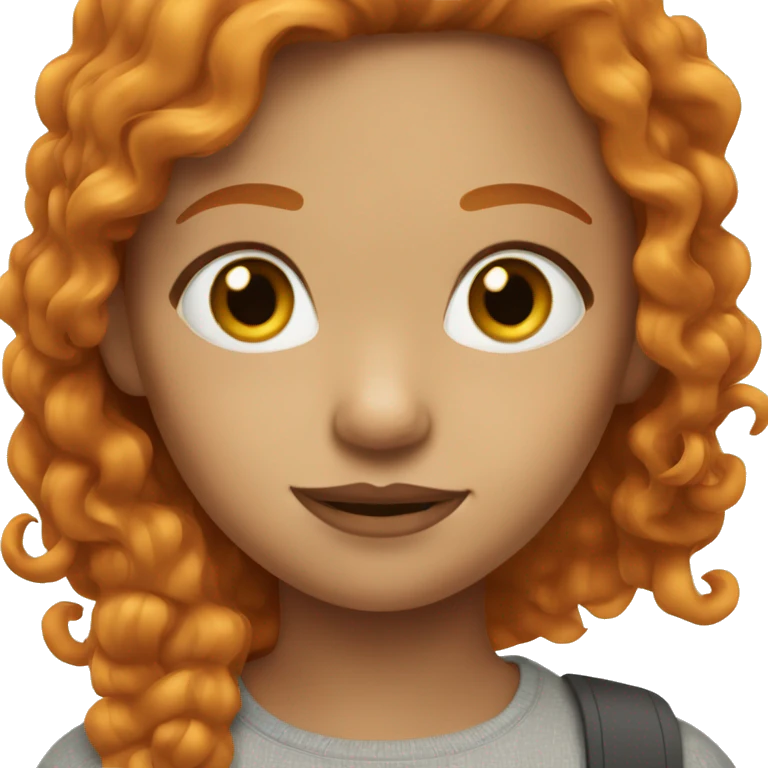 ginger girl with light skin and honey brown eyes emoji