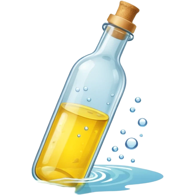 Message yellow letter in Bottle emoji