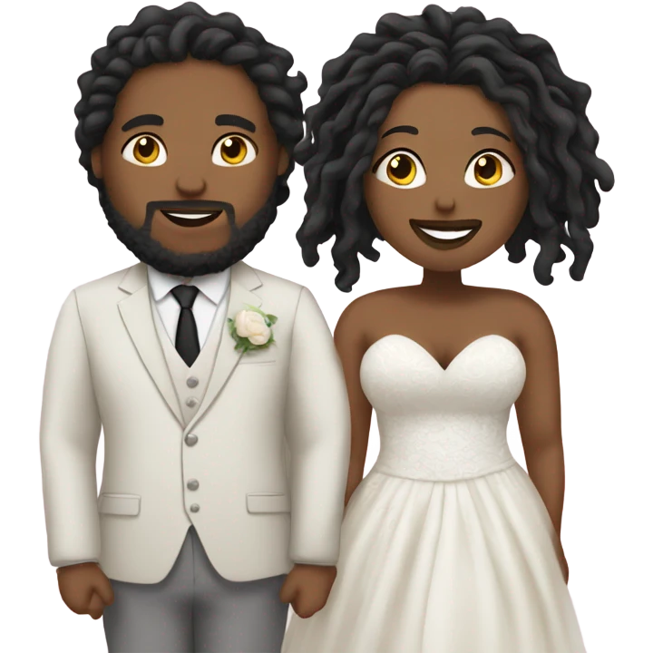 Plus size couple with locs wedding pale emoji