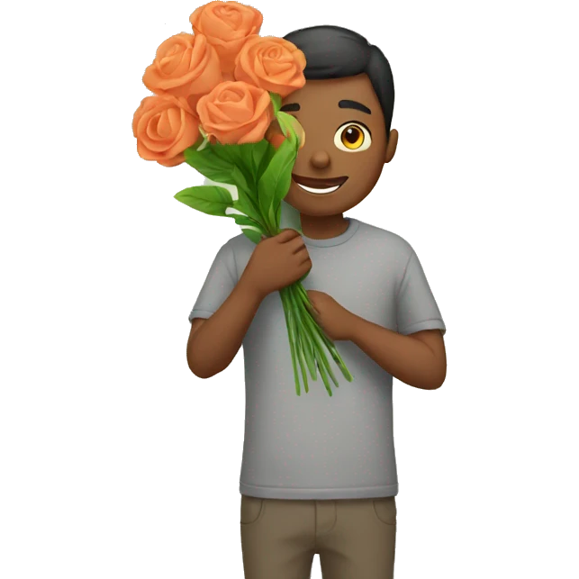 Holding flowers  emoji