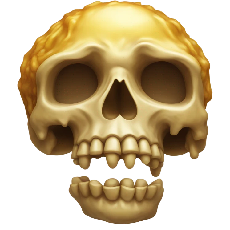 Skull praying but Deep fried  emoji