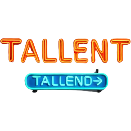 A neon sign that says talent  emoji