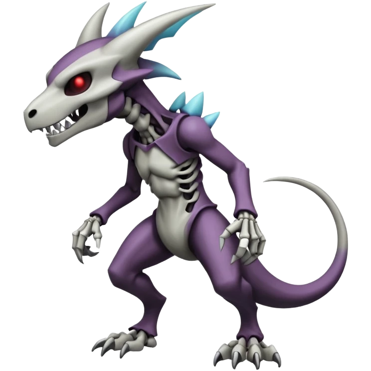 Shiny Badass Edgy Dark Evil Spectral Dusky Spooky Skeletal Cool Hot Stylish Handsome Duskull-Marowak-Darkrai-Genesect-Fakémon-fusion (full body) emoji