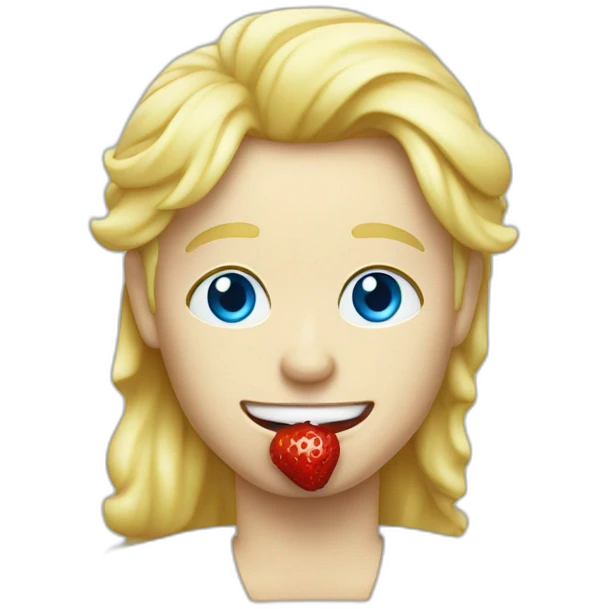 Blond man blue eyes Italian icecream vanilla strawberry emoji