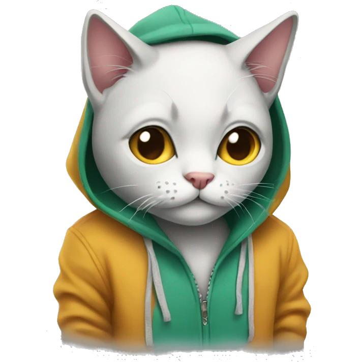 cat wearing hoodies  emoji