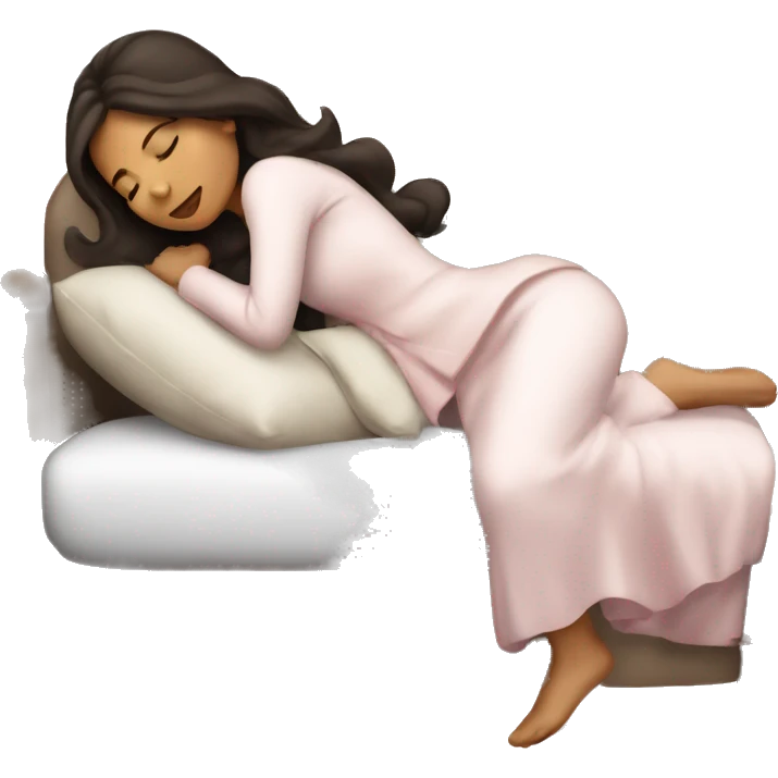 Coquette brunette girl sleeping  emoji