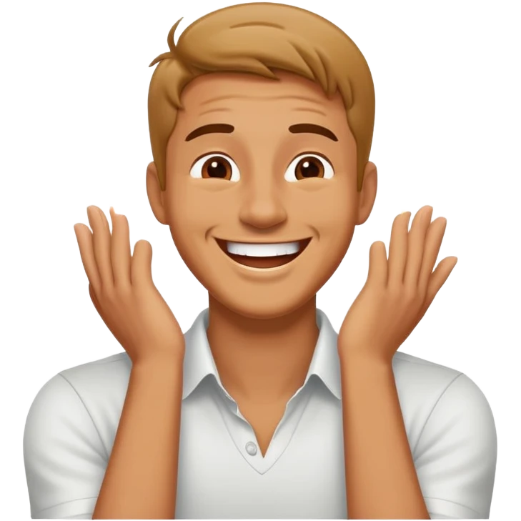 Guy putting hims hands across his neck laughing emoji