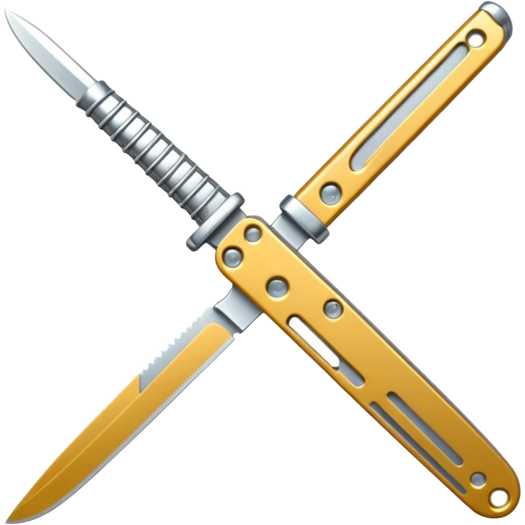 only Silver colour butterfly knife emoji