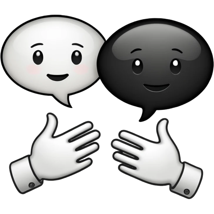 two speech bubbles shaking hands emoji