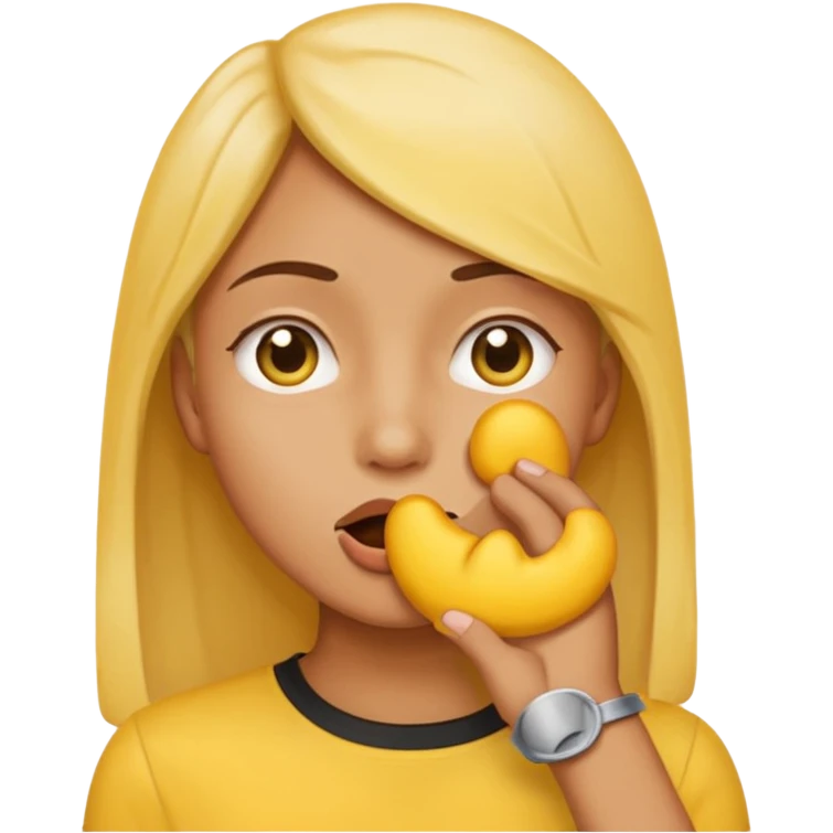 whispering emoji: hand on side of mouth looking behind emoji