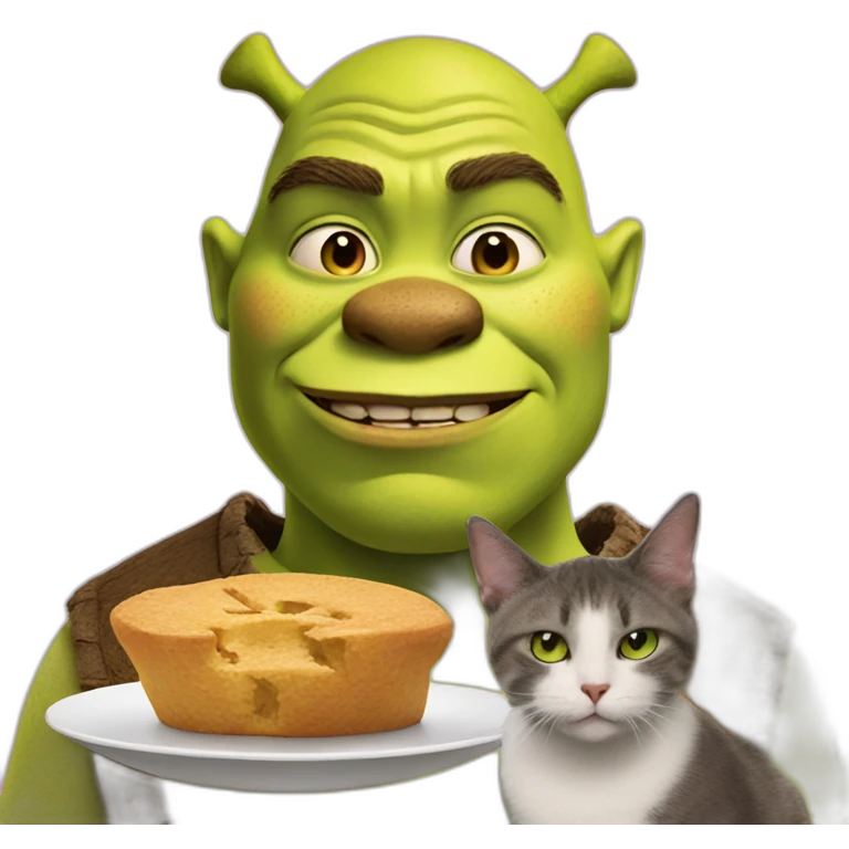 shrek eating a cat emoji