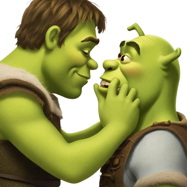 Shrek kissing someone  emoji