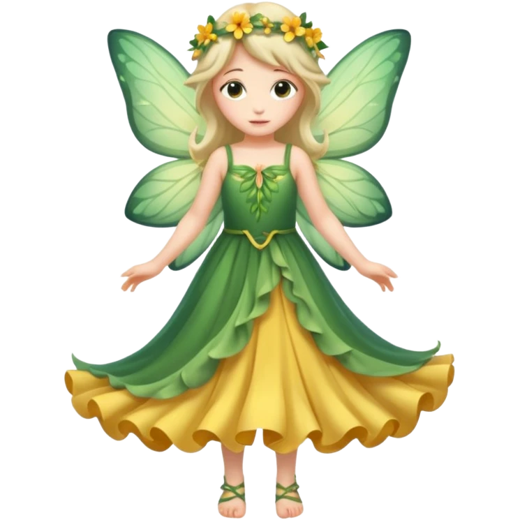 A flower fairy girl, full body emoji