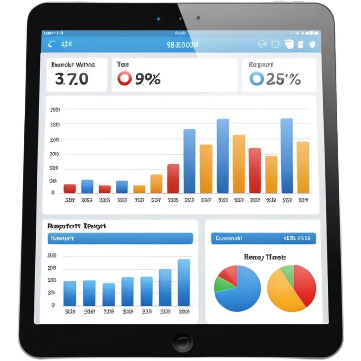 report with charts on a tablet emoji