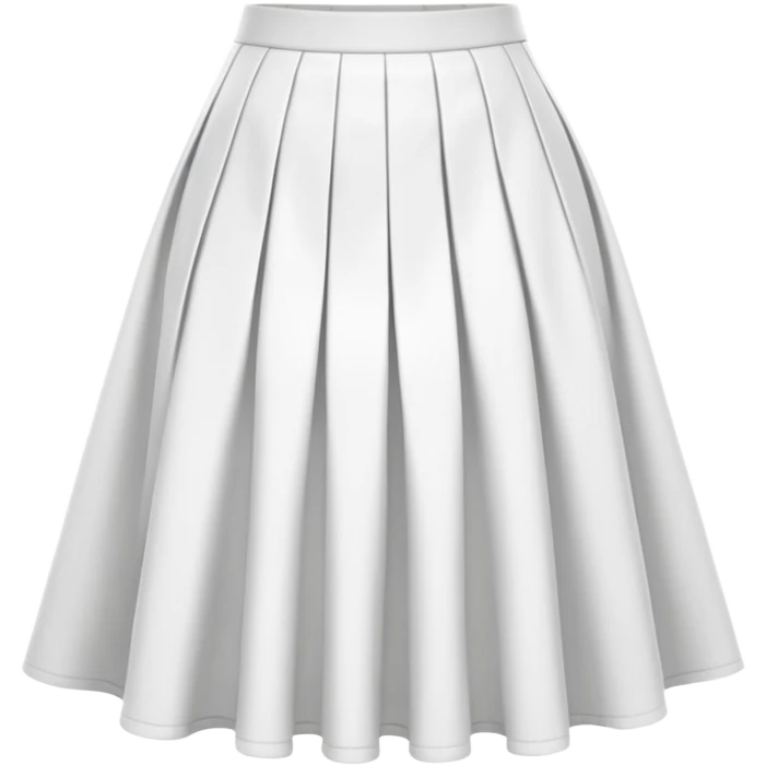 create a white midi skirt whitout pleats emoji