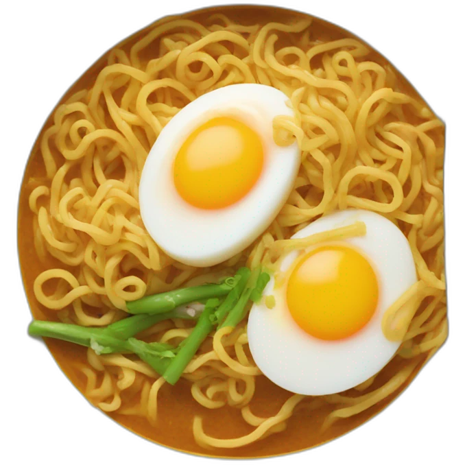 a bowl off curry noodle with egg emoji