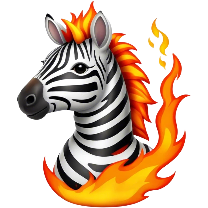 zebra with fire background emoji