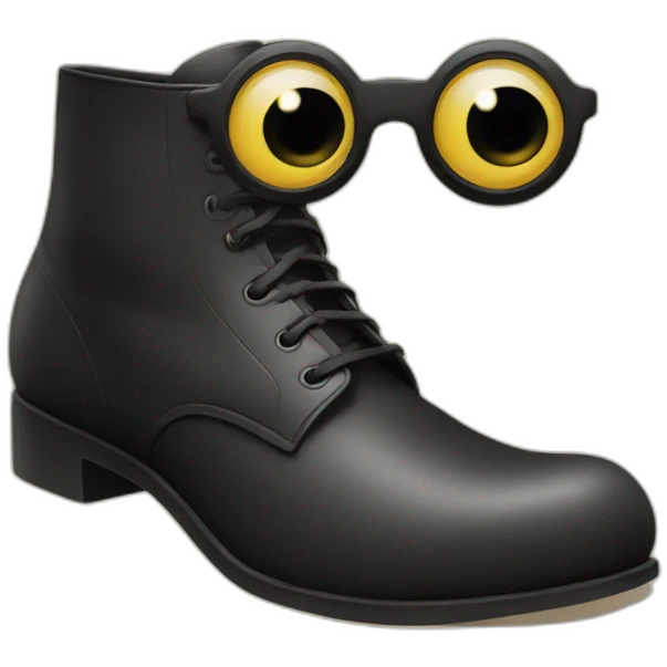 A shoe with eyes and a moustache emoji