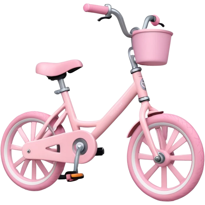 cute children's bicycle in pastel pink with training wheels emoji