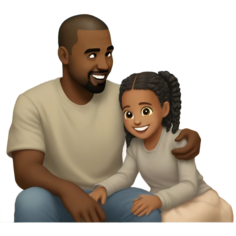 Kanye west and his daughter emoji