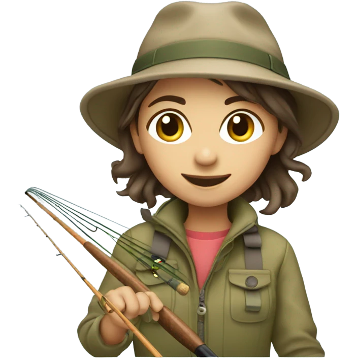 Girl casting a fly rod emoji