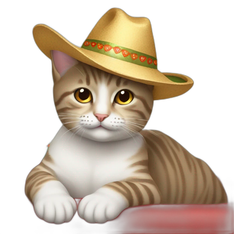 Gato con sombrero de navidad  emoji